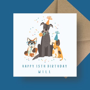 Dogs Personalised Birthday Card - For Your Dog - Dogs Birthday Party - Happy Birthday To Your Furry Friend