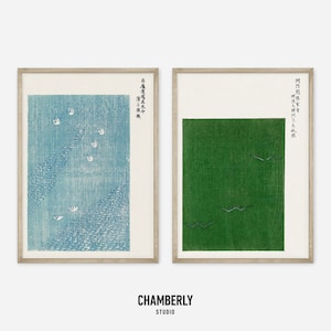 Japanese Vintage Woodblock Print Set by Taguchi Tomoki Japandi Wall Decor Digital Download Printable Art