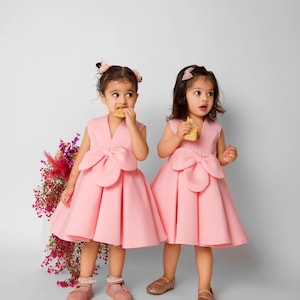 Pink tulle dress for girls, flower girls dress, girls special occasion dress, wedding guest dress for girls, photoshoot party dress