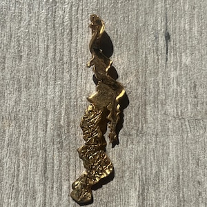 Vintage Organic Freeform Gold-Tone Brutalist Brooch