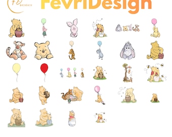 Winnie The Pooh PNG SVG PDF -1 Bundle (Digital Download)