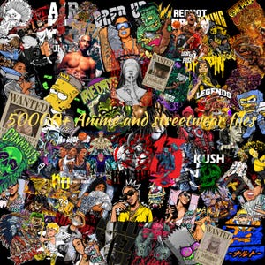 50000+ Latest Streetwear Bundle |PNG,AI,SVG|  Hip Hop T-Shirt | Pop Culture T-Shirt Pod Design Anime png Anime svg, Mega Pack Anime Designs