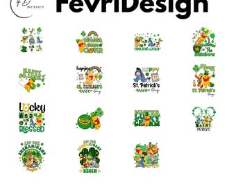 St Patrick’s Green Lucky Day Winnie the Pooh PNG Bundle Bundle (Digital Download)
