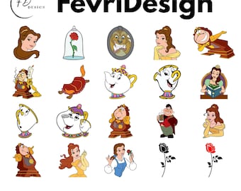 Beauty and Beast SVG, Belle PNG Clipart Bundle 2  (Digital Download)