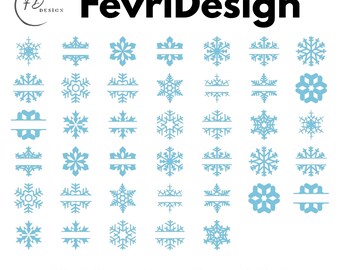 Winter Christmas Snowflake PNG Svg Pdf Eps Dxf Bundle Bundle (Digital Download)