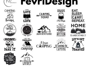 Mountain Camping PNG Bundle, Rustic Outdoor Sublimation Designs-3 Bundle (Digital Download)