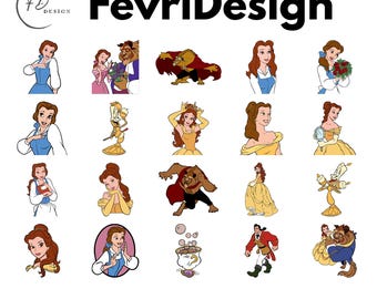 Beauty and Beast SVG, Belle PNG Clipart Bundle 1 (Digital Download)