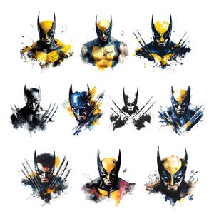 10 Wolverine Transparent PNG Images - Perfect for T-Shirts, Mugs, Tote Bags & More | High-Quality Digital Files Superhero PNG , Wolverine