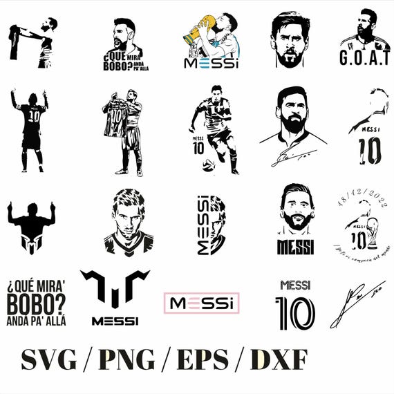 Instant Download... Lionel Messi Bundle , Messi Silhouette, Messi Sticker,Messi +20 Design Svg Png Eps Dxf Messi svg , Leo Png