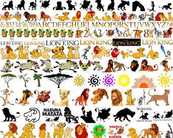 ライオン キング シルエット SVG バンドル: ハクナ マタタ、シンバ