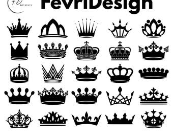 King Queen Crown Clipart, Royal PNG Bundle Bundle (Digital Download)
