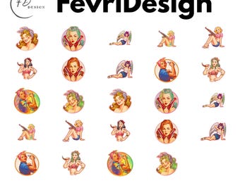 Gamer Girl Sticker Bundle PNG SVG (Digital Download)