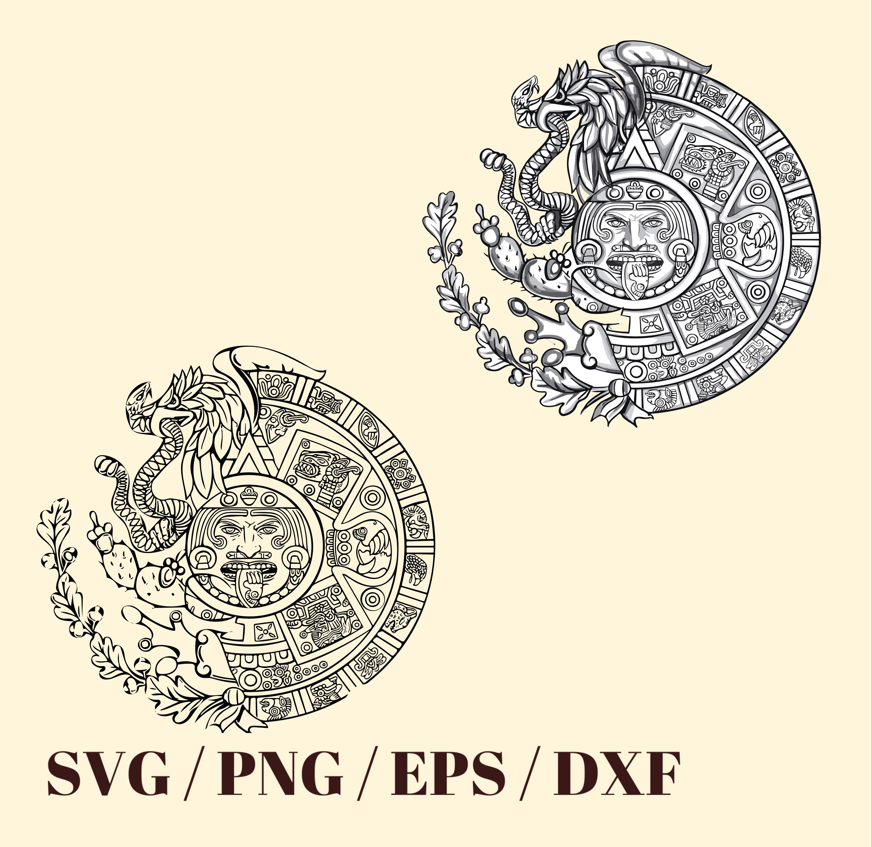 Aztec Calendar SVG Intricate Mayan Calendar PNG Eps DXF Aztec Calendar SVG Intricate Mayan Calendar PNG Eps DXF