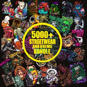 5000+ Latest Streetwear Bundle, Tshirt Bundle, T-Shirt Print Design, Hip Hop T-Shirt, Pop Culture, T-Shirt Pod Design Bundle PNG Bundle Svg