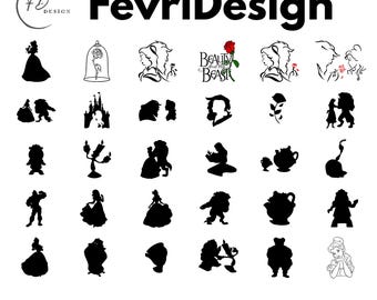 Beauty and Beast SVG, Belle PNG Clipart 3 Bundle (Digital Download)