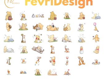Classic Winnie The Pooh Clipart Bundle 5 Bundle (Digital Download)