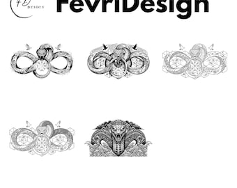 Jormungandr (The World Serpent) Tattoo Poster Dector Design Png Svg Pdf Bundle (Digital Download)