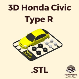Honda Civic Type R 3D Car Model STL - Premium Honda Auto Art for Car Lovers