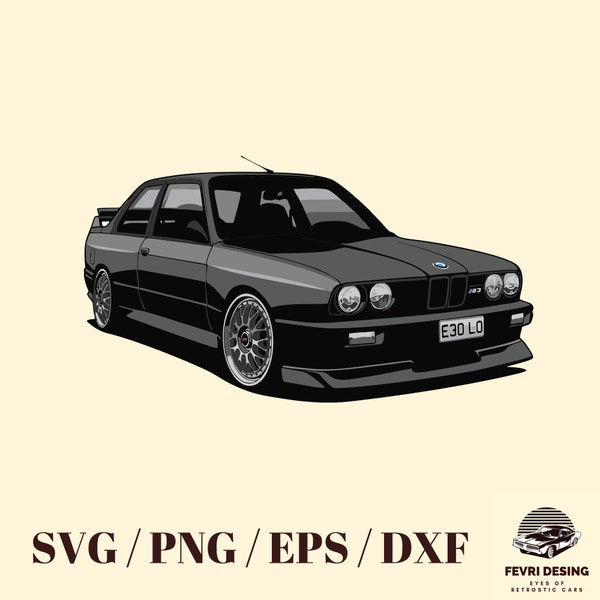 E30 Automotive Art, Custom Car Art, Car Lovers Gift, Sport Car Assembly | svg, dxf ,eps, png |