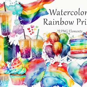 Clipart aquarelle arc-en-ciel. Clipart de fierté aquarelle. Clipart arc-en-ciel aquarelle. Arc-en-ciel png