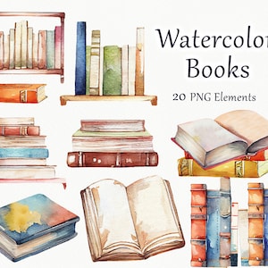 Libros Clipart de acuarela. Ilustración de faro de acuarela. Paisajes náuticos. Paquete de casa de luz. Faro Escenas Acuarela