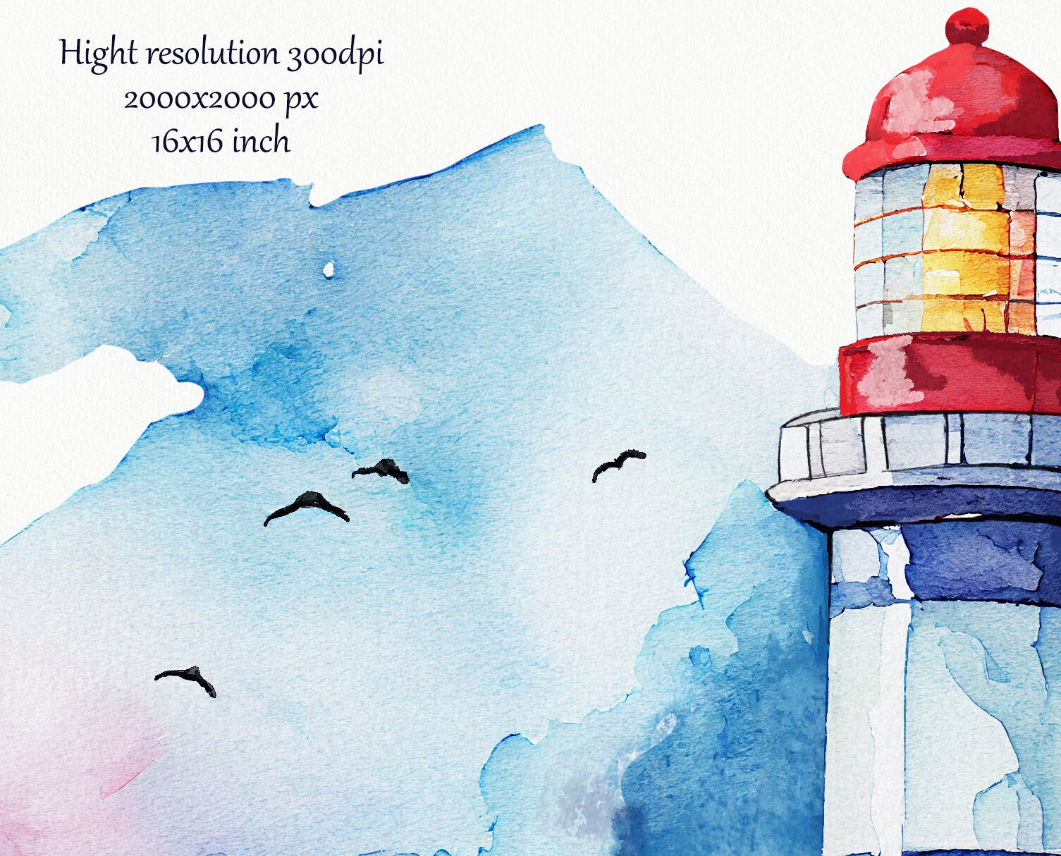 Lighthouses Watercolor Clipart. Watercolor Lighthouse Illustration ...