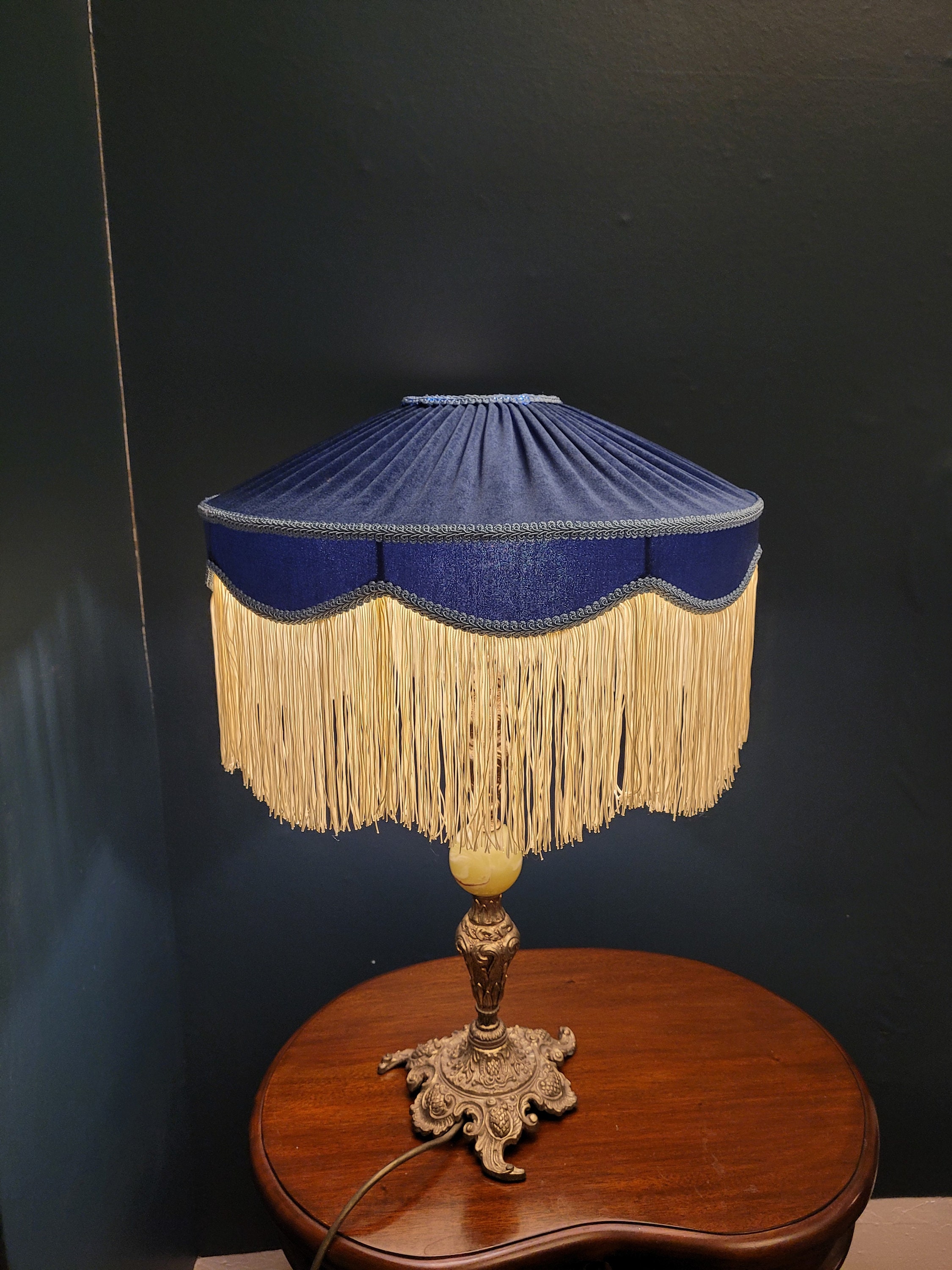 Victorian Velvet Lampshade, Velvet Lampshade,blue Lampshade,handmade ...