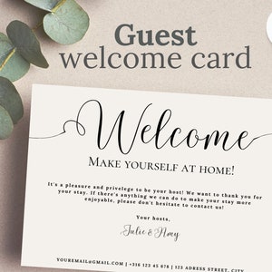 Welcome Card for Airbnb Short Term Rental Homes, Thank you for Staying Card for Guest, Thank You Card from Host, Hotel Guest Card, Wifi Card