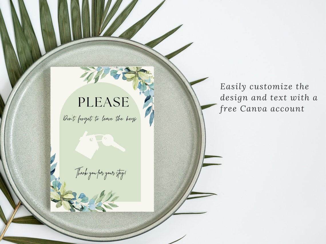 Drop Keys Here Sign Template, Leave the Keys Sign, Airbnb Sign ...