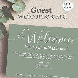 Welcome Card for Airbnb Short Term Rental Homes, Thank you for Staying Card for Guest, Thank You Card from Host, Hotel Guest Card, Wifi Card