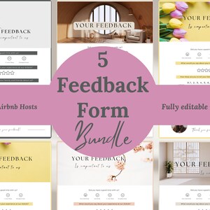 Feedback Form Bundle, Guest Feedback Form, Suggestion Form, VRBO, Canva Template, Vacation Rental, Airbnb Template, Feedback Templates
