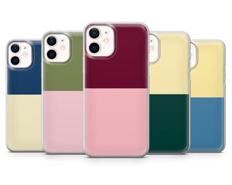 Solid Phone Case Double Color Cover for iPhone 17Pro, 16, 15, 14, 13, 12, Samsung S25, S24, S23FE, S22, A16, A26, A56, Pixel 10, 9