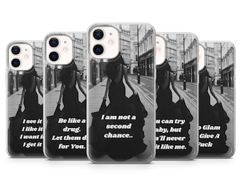 Custodia per telefono estetica con citazione alla moda per iPhone 17Pro, 16, 15, 14, 13, 12, Samsung S25, S24, S23FE, S22, A16, A26, A56, Pixel 10, 9
