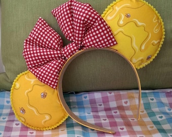 Pooh Bear Picnic Minnie Mouse Ears headband inspired by Disney