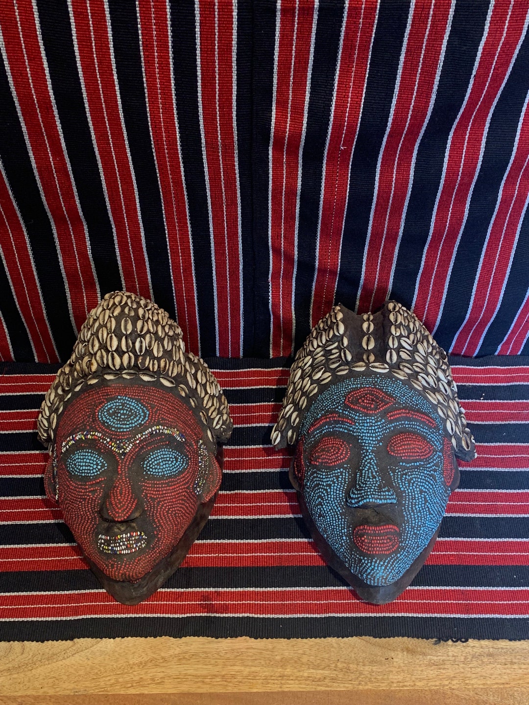 2 Bamileke Beaded Heads lover Masks Etsy