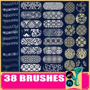 procreate brush ps brush retro satin flower pattern fabric cloth European shading background illustration