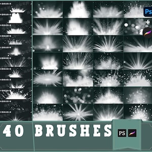 40 Mysterious Light Effect Brushes: Procreate & Photoshop