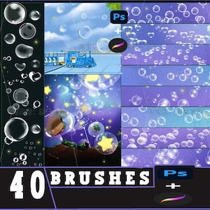 Bubble Brushes for Procreate and Photoshop: 40 Brush Set