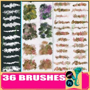 Englischer Gartenpinsel Set: Natürliche Blumen für Procreate & Photoshop