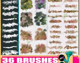 English Garden Brush Set: Natural Flowers for Procreate & Photoshop