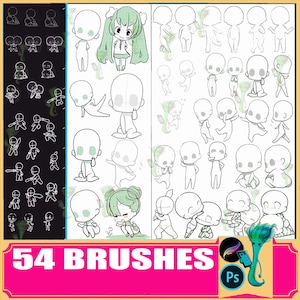 Anime Character Pose Brushes for Procreate & Photoshop