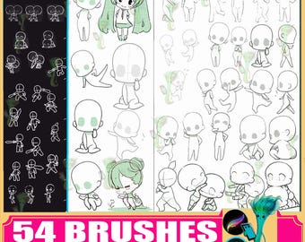Anime Character Pose Brushes for Procreate & Photoshop