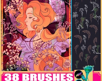 38 Gypsophila Flower Brushes: Procreate & Photoshop