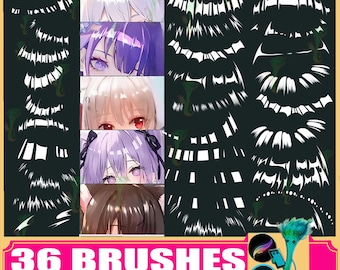 Hair Texture Brushes: Animation Brushset for Procreate & Photoshop