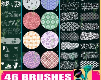 Floral Fabric Pattern Brushes for Procreate & Photoshop (46)