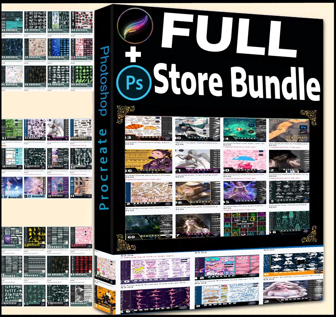 Mega Brush Bundle: 11,188+ Procreate & Photoshop Brushes - Etsy