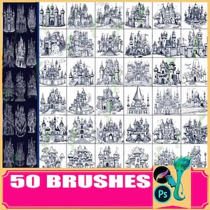 Fairy Tale Castle Brushes: Cartoon Kingdom Theme (Procreate & Photoshop)