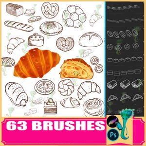 Dessert Stamp Brush Bundle: Cake, Candy, Cookie - Procreate & Photoshop