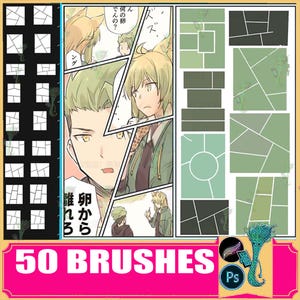 50 Manga Storyboard Pinsel: Procreate & Photoshop