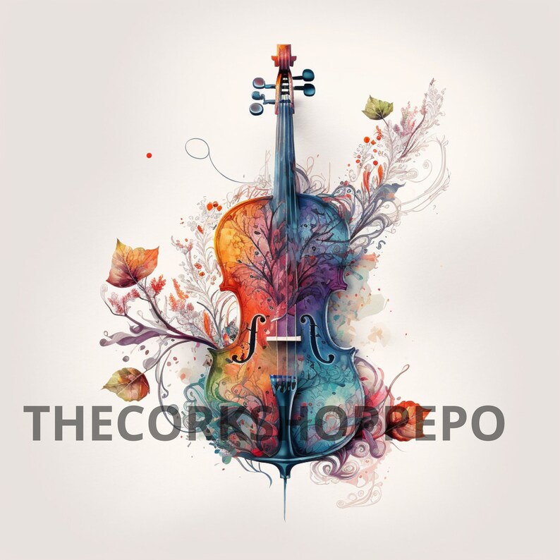 Ornate Violin Set of 12 Clipart Bundle High Quality Jpegs Digital Download Printable Art FREE